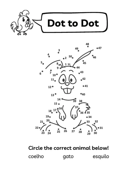 Dot to dot portuguese worksheet for kids page 2