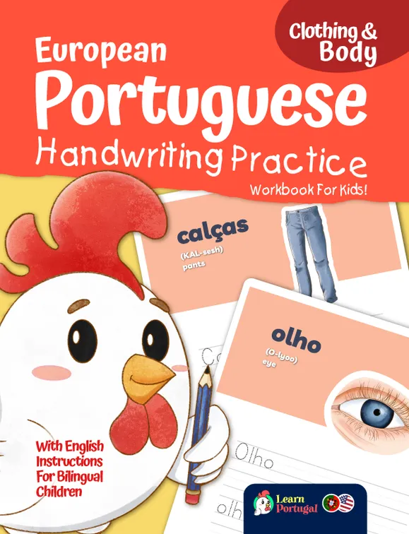 European Portuguese Handwriting Practice - Food & Nature (Book Cover)