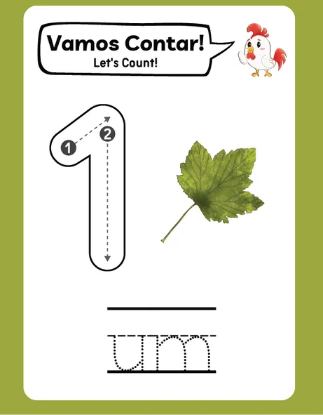 Let's Count! Series of Portuguese worksheets for kids. Free for download!