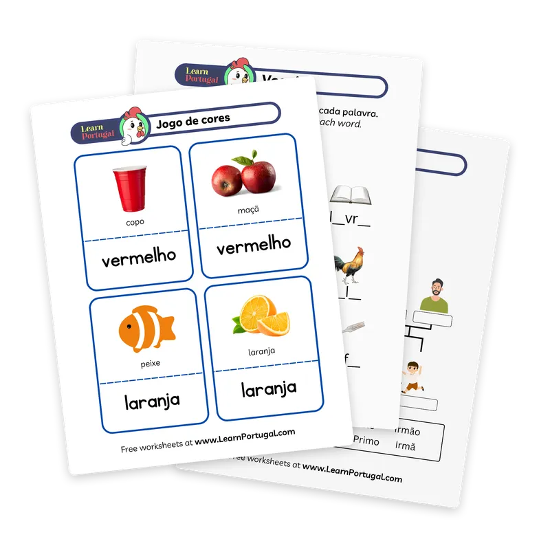 Preview of the free Portuguese worksheets